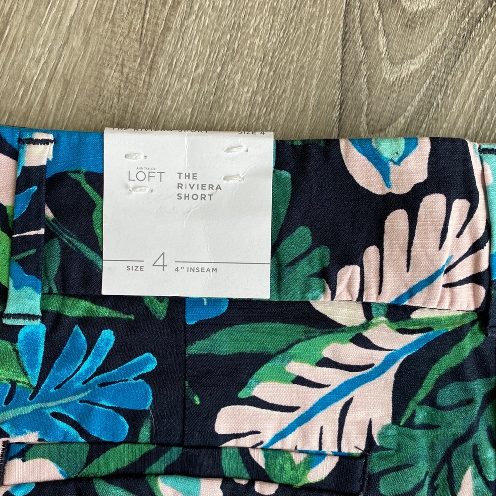 NWT LOFT The Riviera Short Blue Aqua Pink Floral 4 - Picture 7 of 7